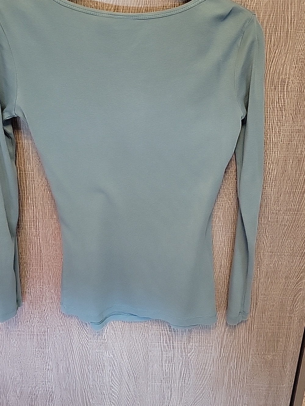 Teal Embellished Scoop-Neck Long Sleeve Top - Picture 3 of 3
